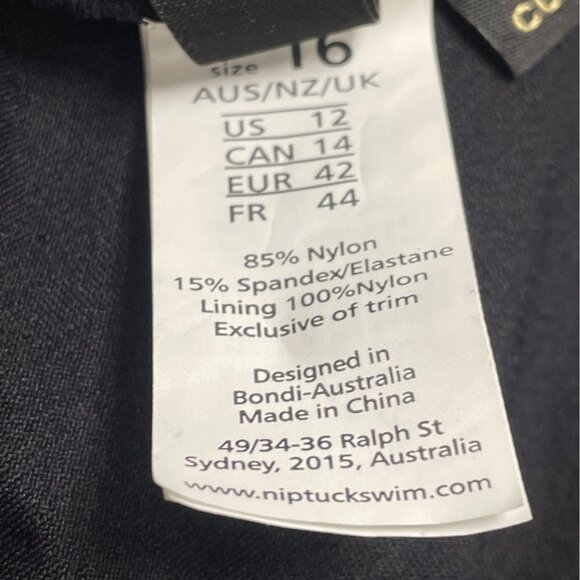 Niptuck Swim Women's Navy & White One-Piece Swimsuit Striped Size 16 - New - Picture 9 of 10